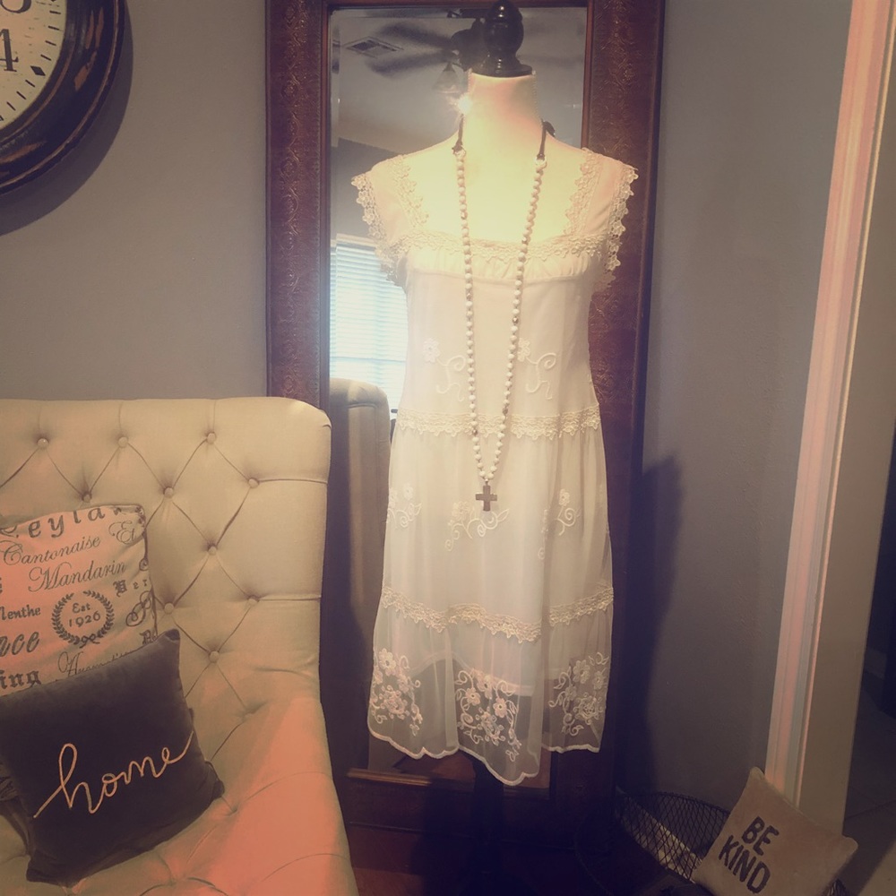 R U Cowgirl Lace Dress w/Slip underneath